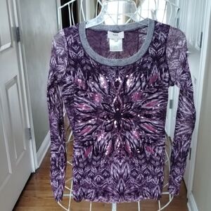 Fuzzi Purple and Pink Long Sleeve Top